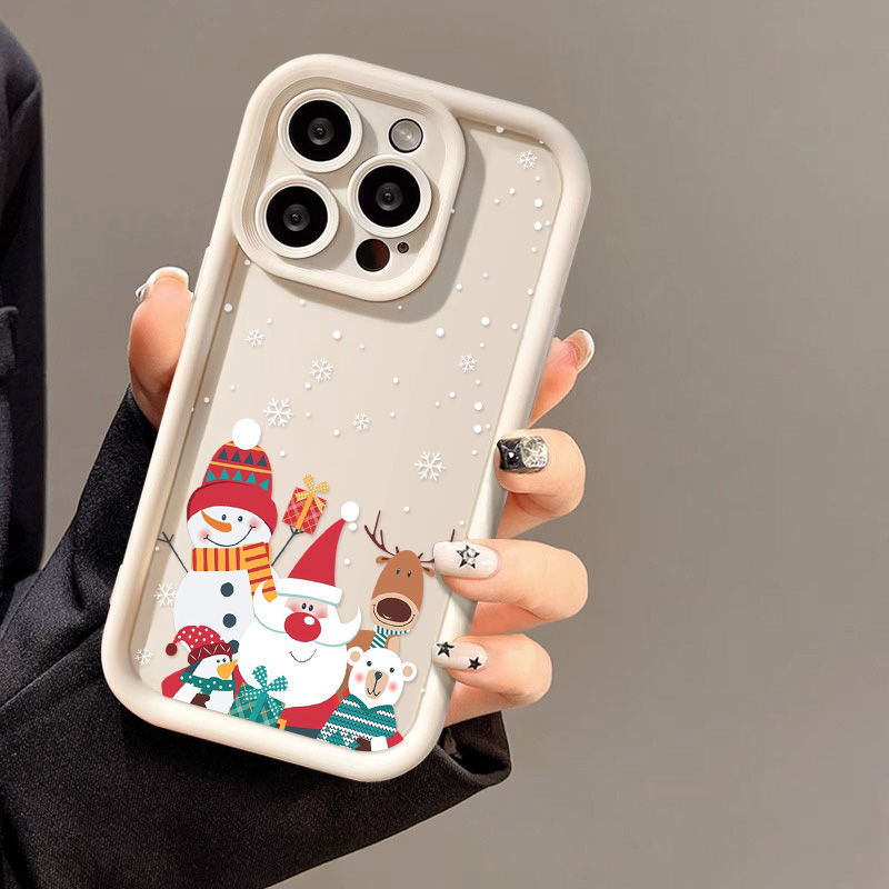 Cute Santa Claus Phone Case Frosted Advanced Christmas Pattern