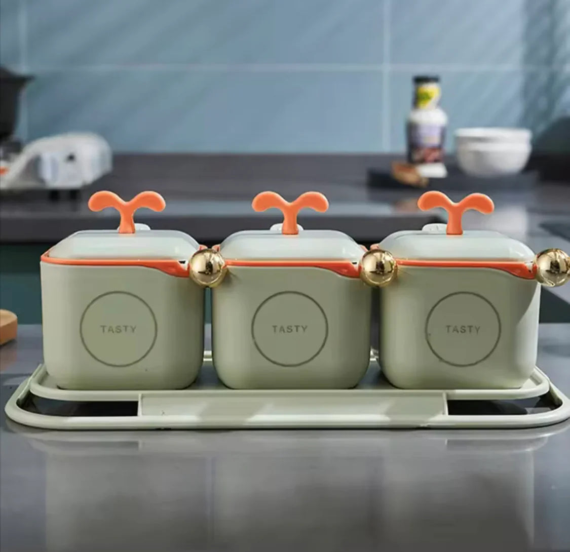 Pastel Harmony 3-Piece Seasoning Box Set