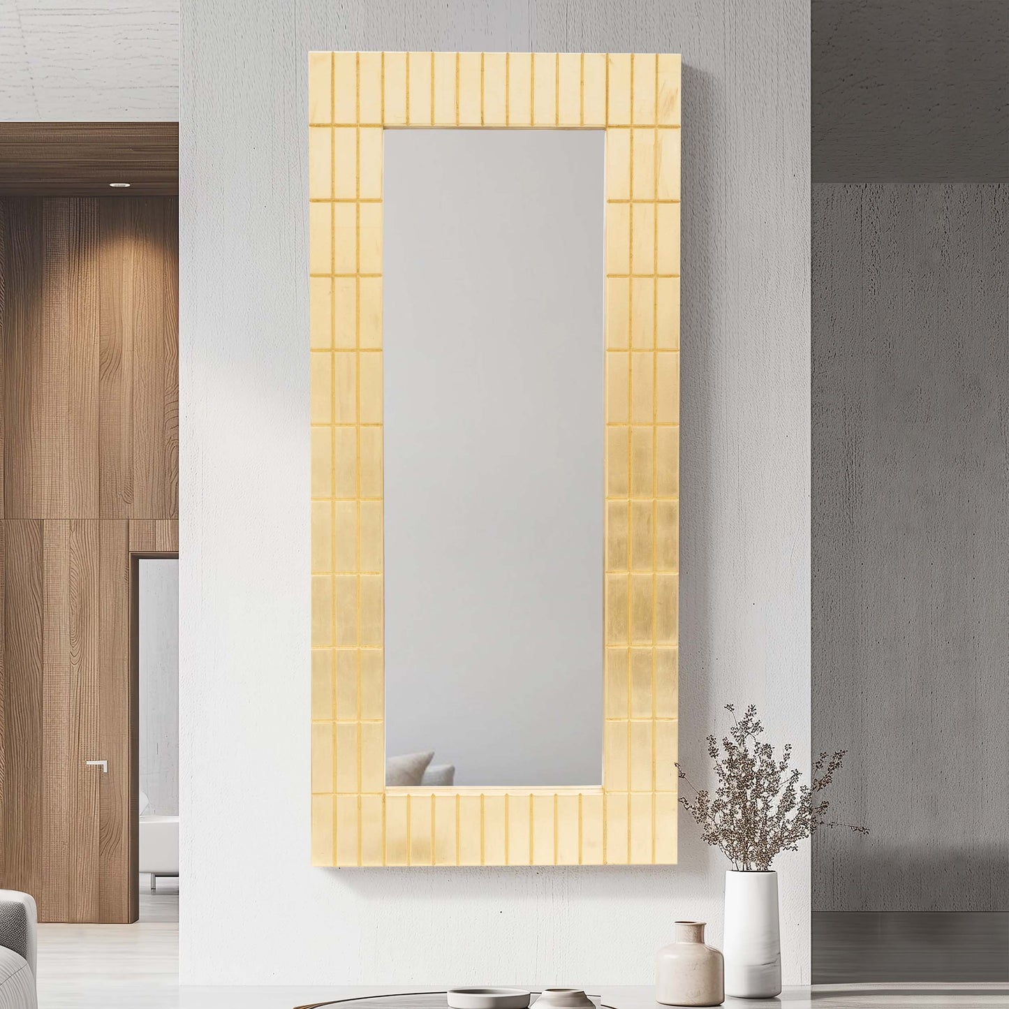 Gold Bars Rectangular Mirror, Gold