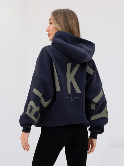 Isabel Oversized Hoodie - True Navy & Olive