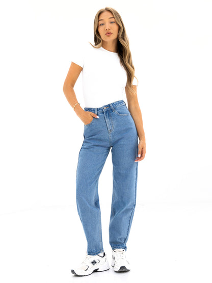 Blakely Mom Jeans - Mid Blue