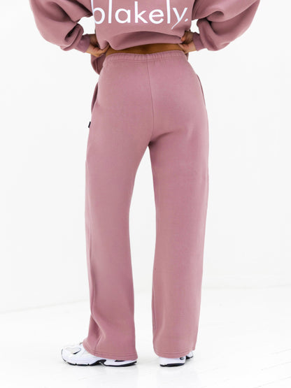 Lexi Wide Leg Sweatpants - Dusty Pink