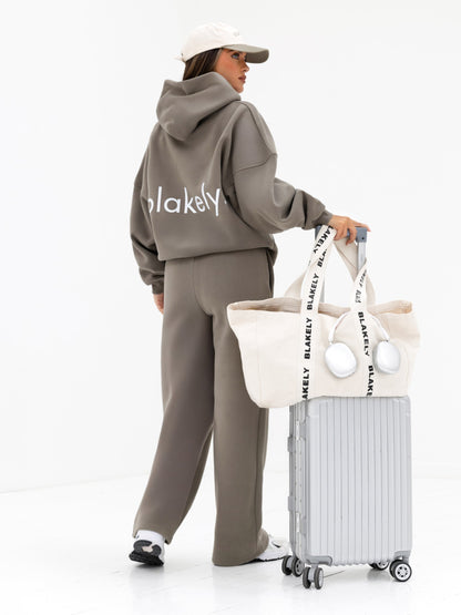 Lexi Wide Leg Sweatpants - Safari Green