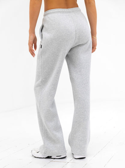 Amelie Wide Leg Sweatpants - Marl Grey