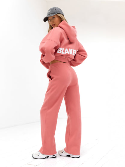 Amelie Wide Leg Sweatpants - Sunrise Coral