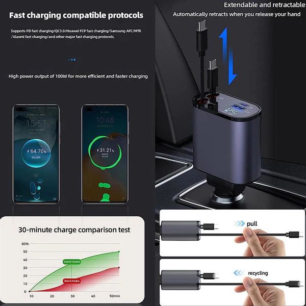 4 in 1 charger for iPhone and Android lightning cable