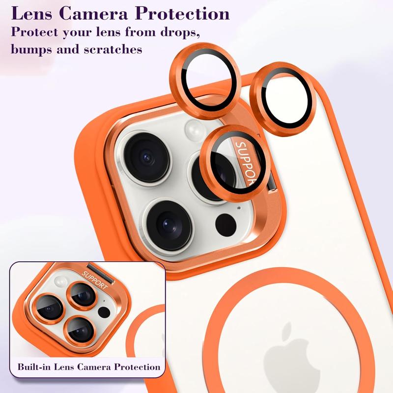 3-in-1 Shockproof Stand Protective Case for iPhone 17 Pro Max 17 16 15 14 13 12 11, with Screen Protector & Camera Lens Protector iPhone Case Cover