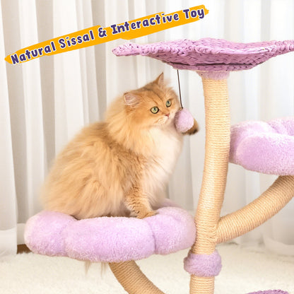 Purple Woven Flower Cat Tree