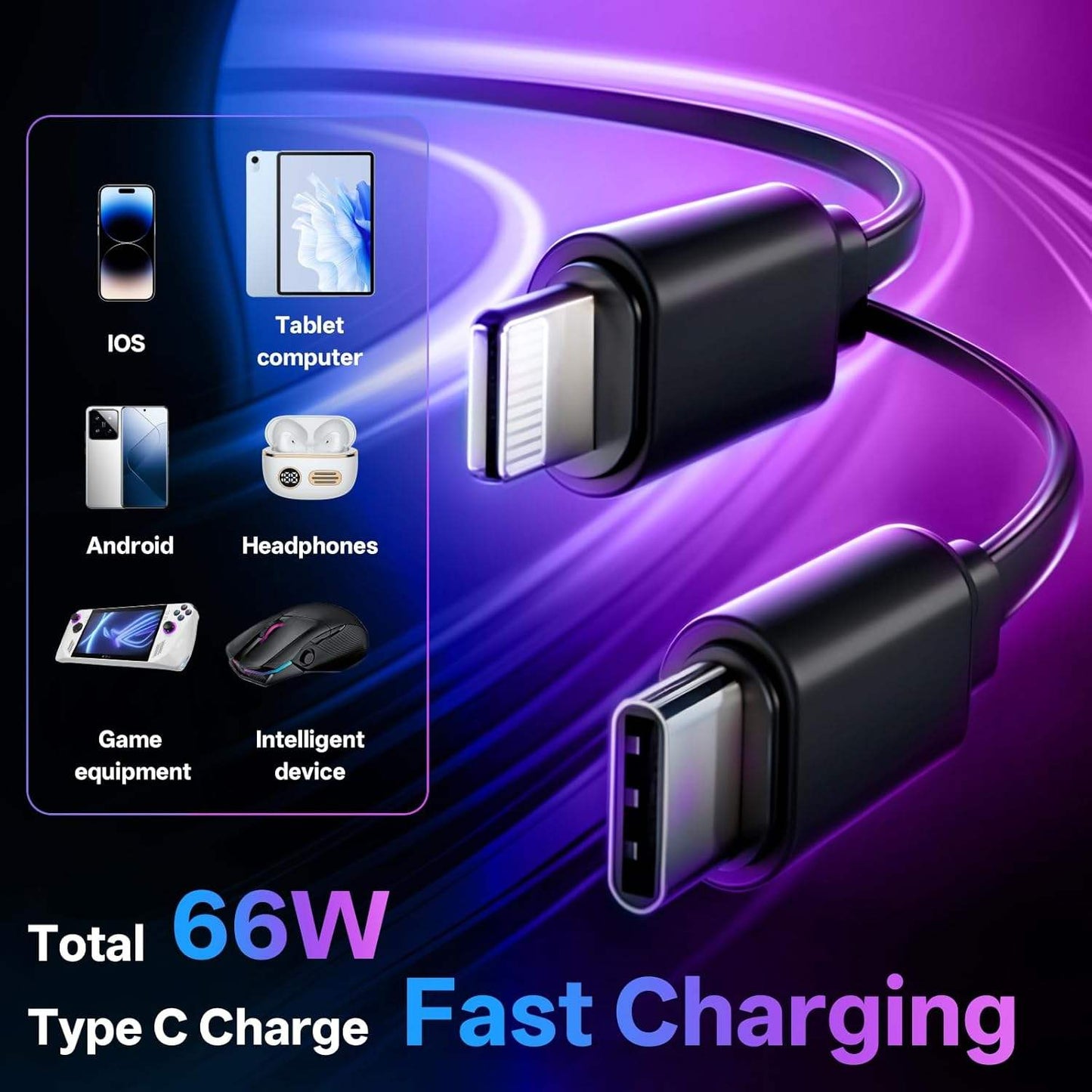 4 in 1 charger for iPhone and Android lightning cable
