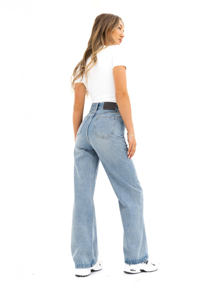 Blakely Wide Leg Jeans - Faded Blue