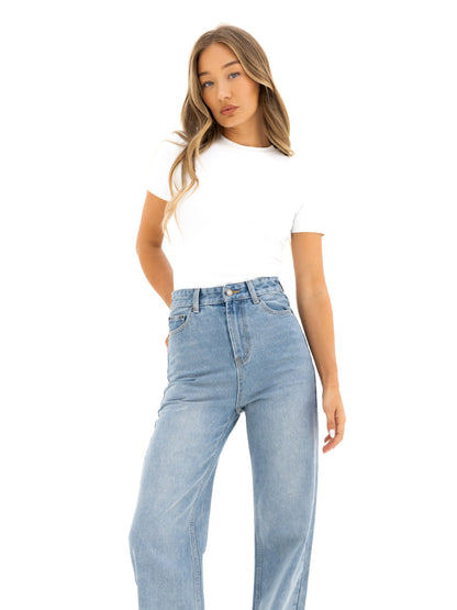 Blakely Wide Leg Jeans - Faded Blue