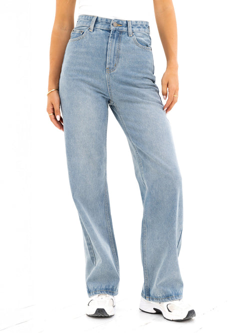 Blakely Wide Leg Jeans - Faded Blue