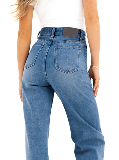 Blakely Wide Leg Jeans - Mid Blue