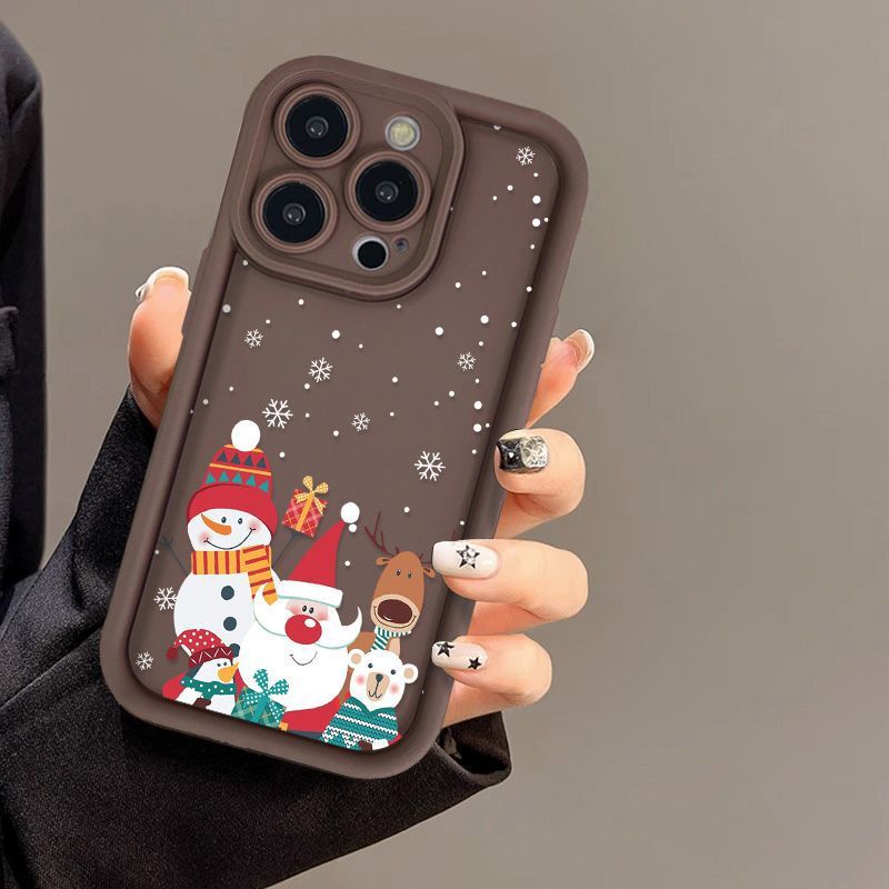 Cute Santa Claus Phone Case Frosted Advanced Christmas Pattern